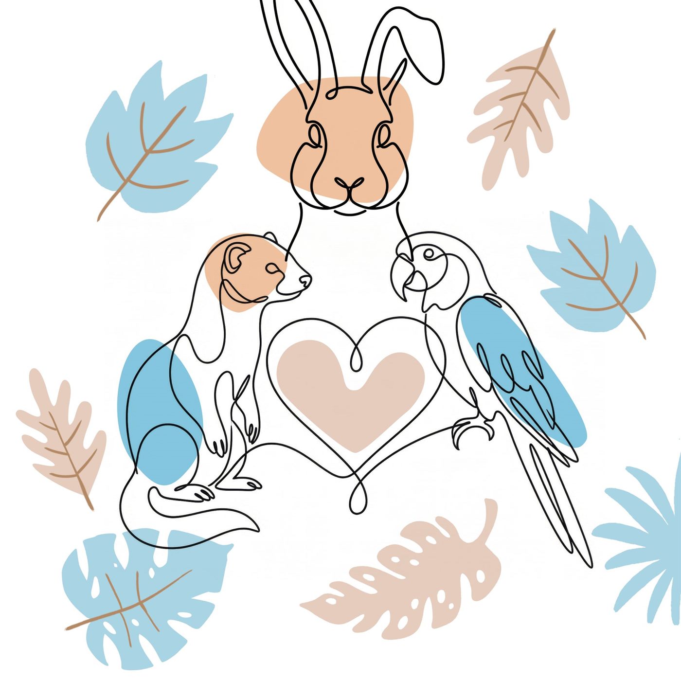 Ilustración previa del mural para el hospital veterinario